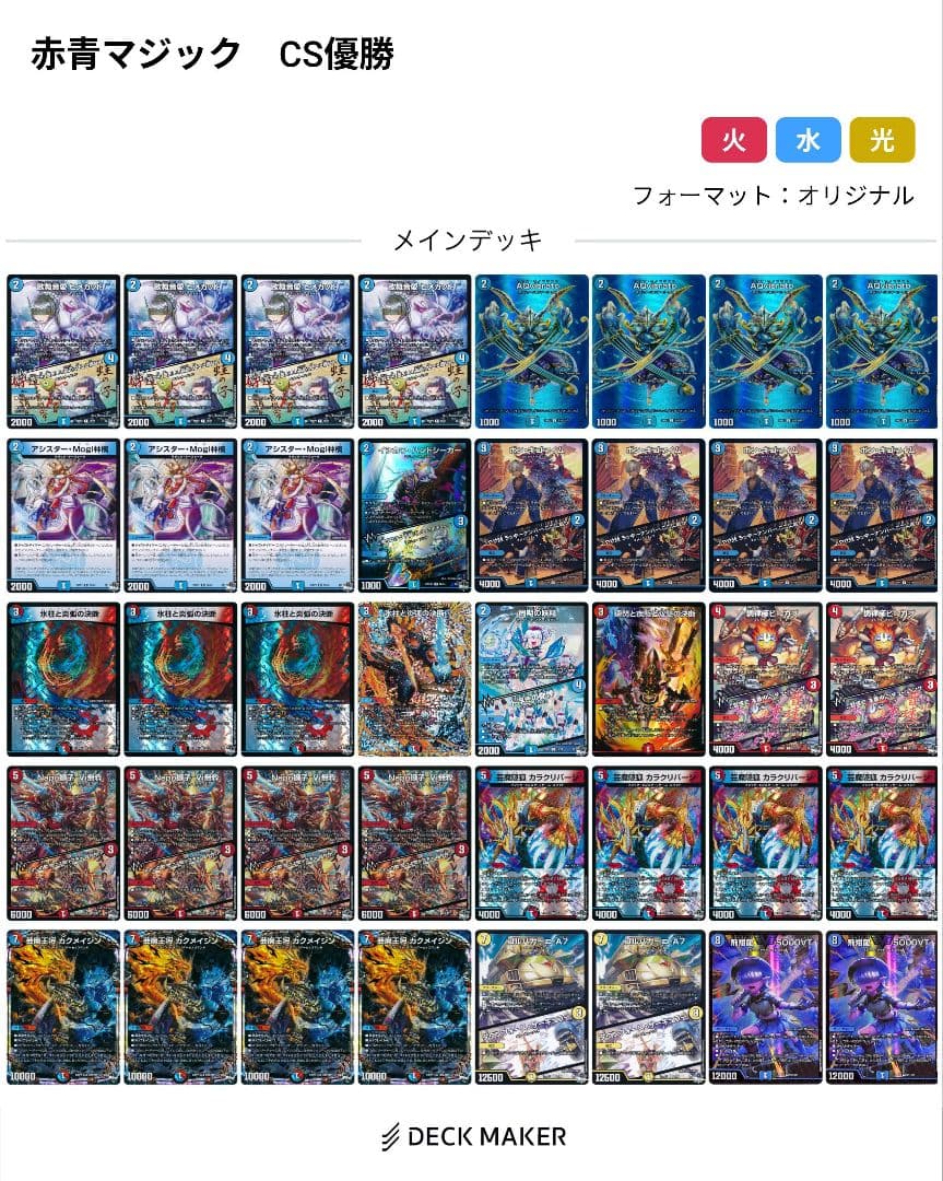 デュエルマスターズ　赤青マジック　デッキ　CS優勝