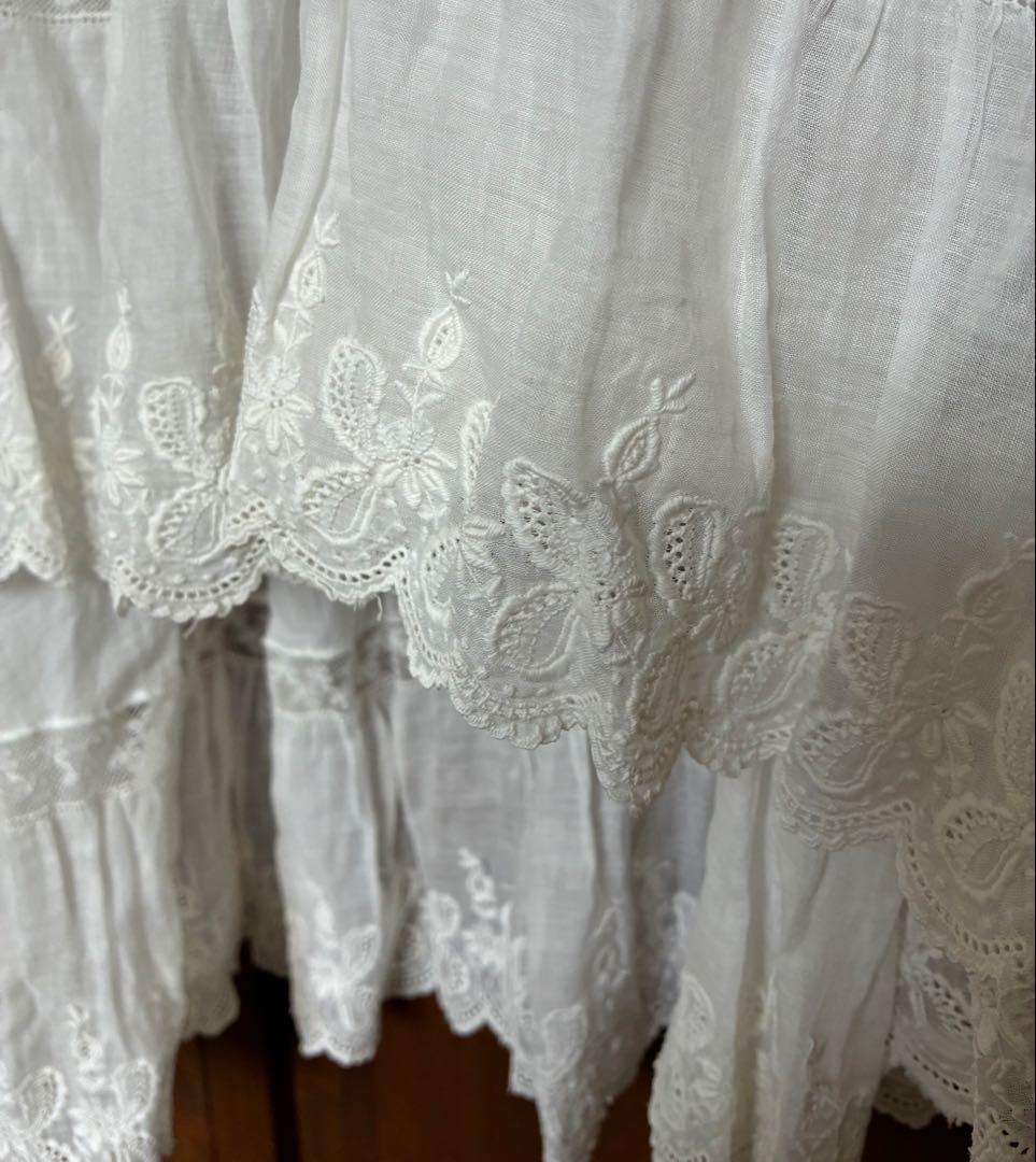豪華*美しい手刺繍フランスアンティーク*スカート*手刺繍*アンティークレース