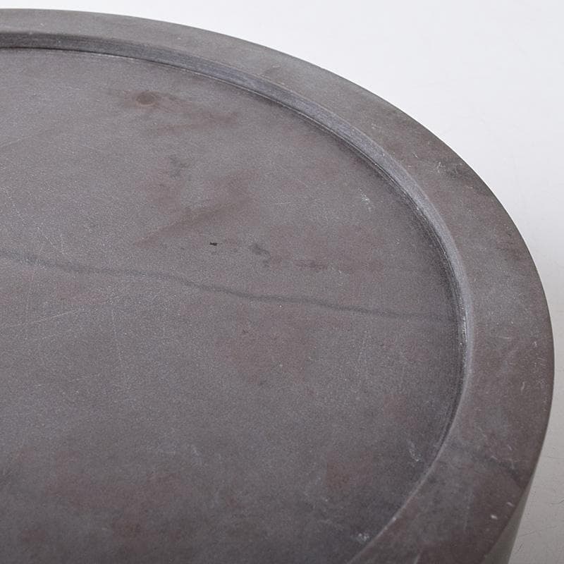 たまご中国　書道具　端渓硯　圓硯　唐木蓋付　C　7575