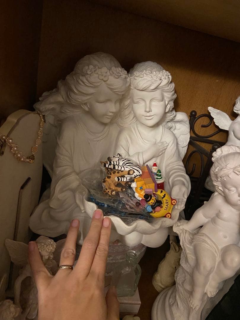 天使の彫刻 エンジェル　フェアリー妖精　園芸　オブジェ　置物