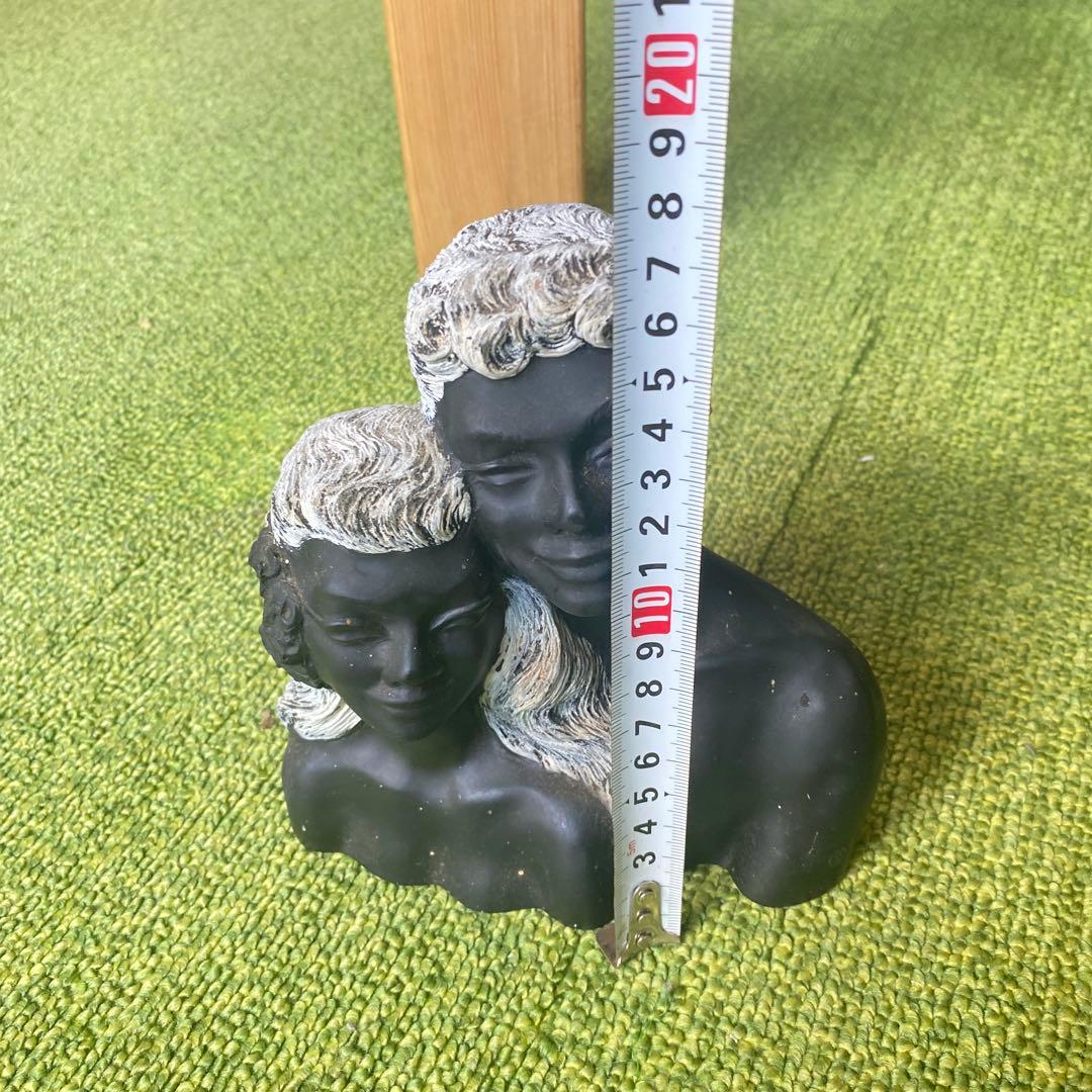 男女の胸像 ハワイ　黒珊瑚　フランクシャーマン　ビンテージ　置物　オブジェ