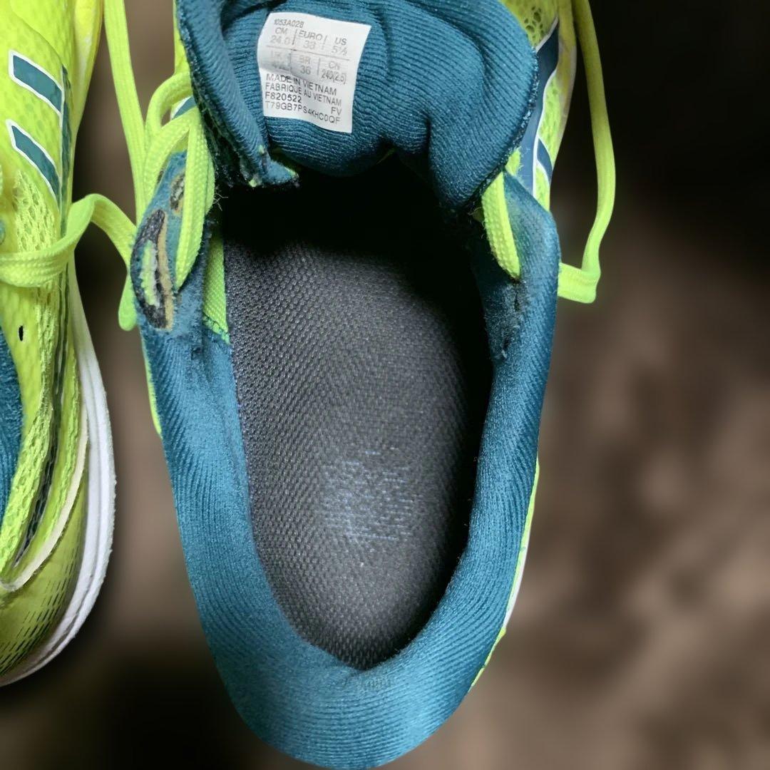 ASICS バレーボールシューズ 24cm 蛍光イエロー