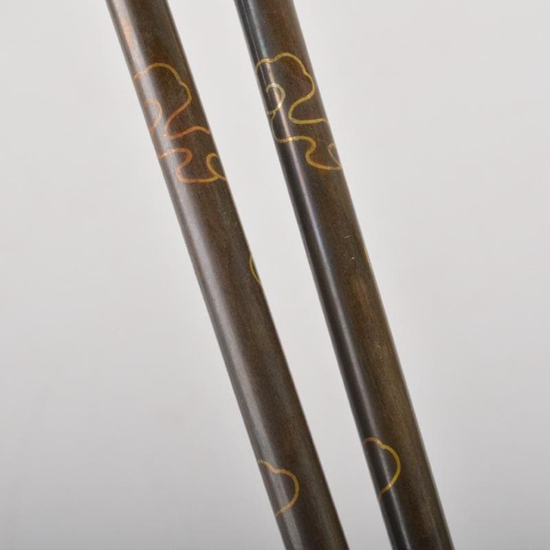 茶道具　古銅　火箸　渦巻神獣頭など　五点まとめて　N　6462