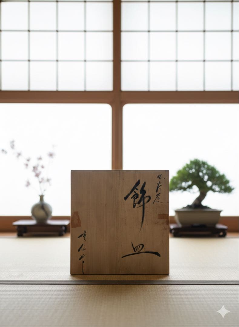 【美品】九谷焼 隆仙作 牡丹文 飾皿 皿立・共箱付き 金彩