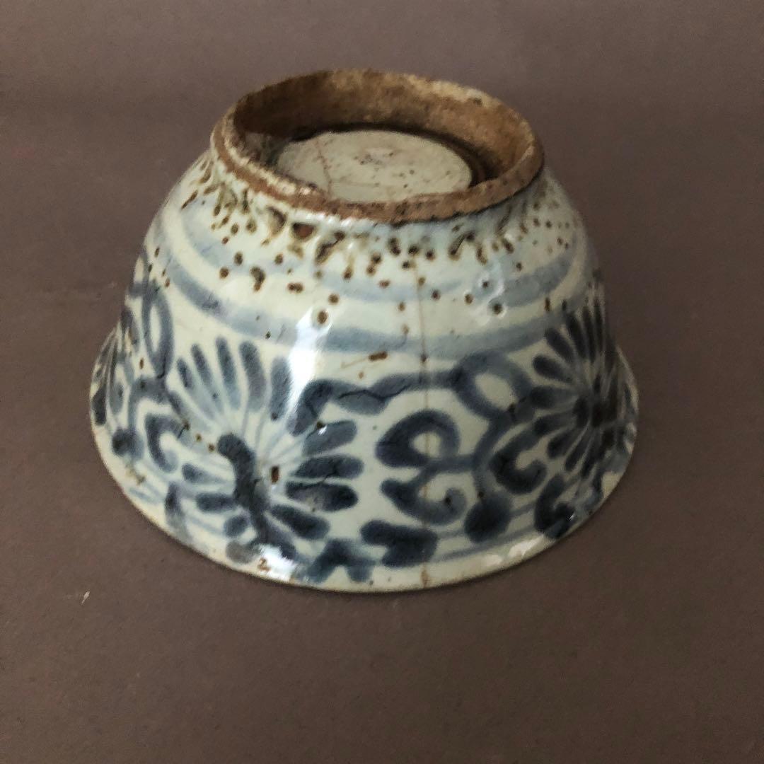 中国骨董明時代古染付椀