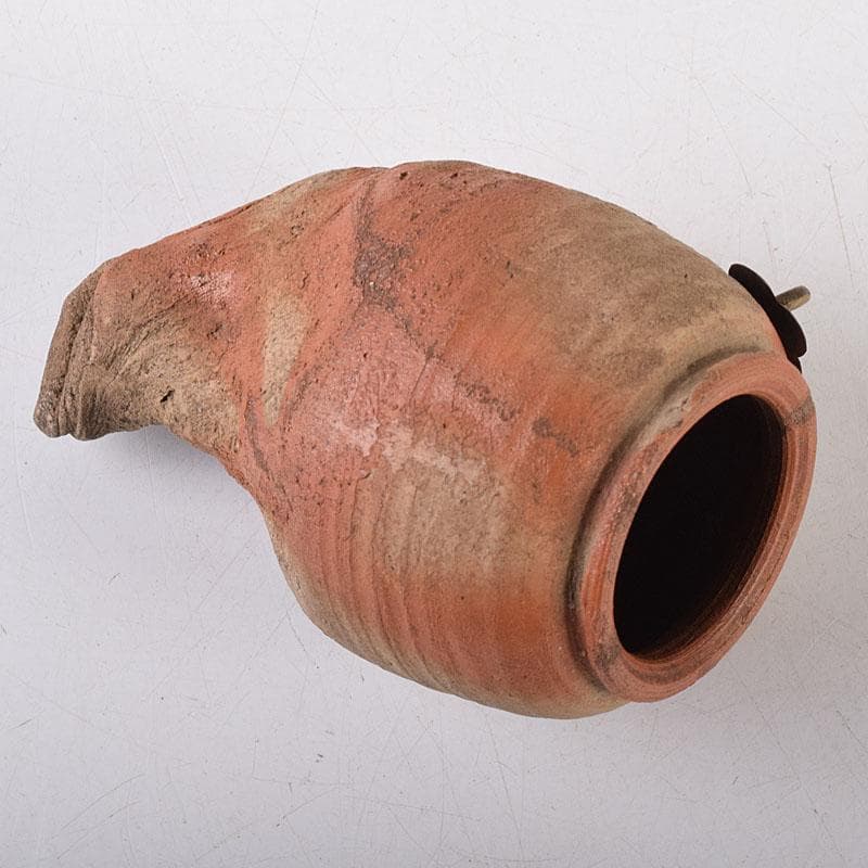 茶道具　備前焼　古備前　銅金具　掛花生　時代箱　V　R8654