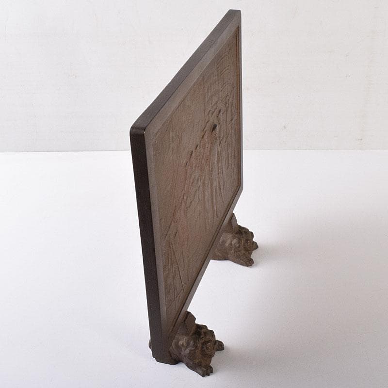 ブロンズ　富国徴兵保険相互会社記念品　衝立　約4㎏　在銘　共箱　V　R8160H