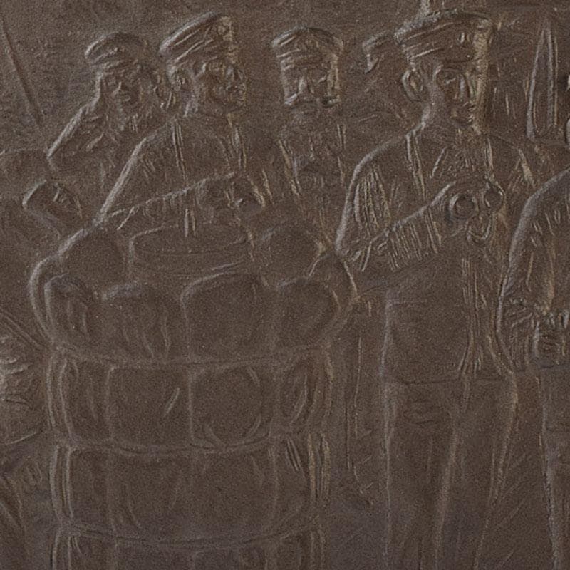 ブロンズ　富国徴兵保険相互会社記念品　衝立　約4㎏　在銘　共箱　V　R8160H