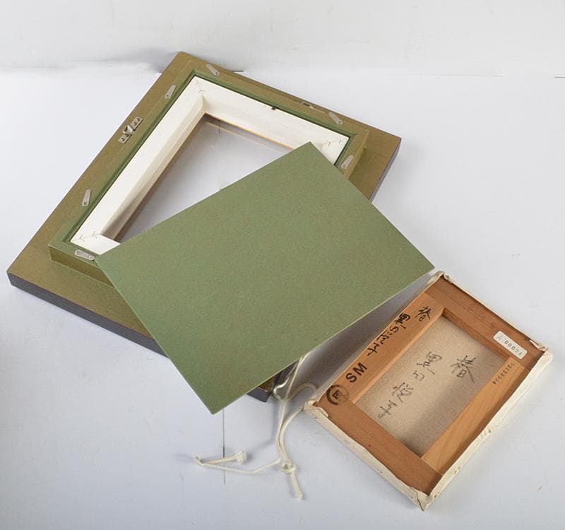 黒田悦子作　油彩SM号　『椿』　額装　箱付　V R4433C