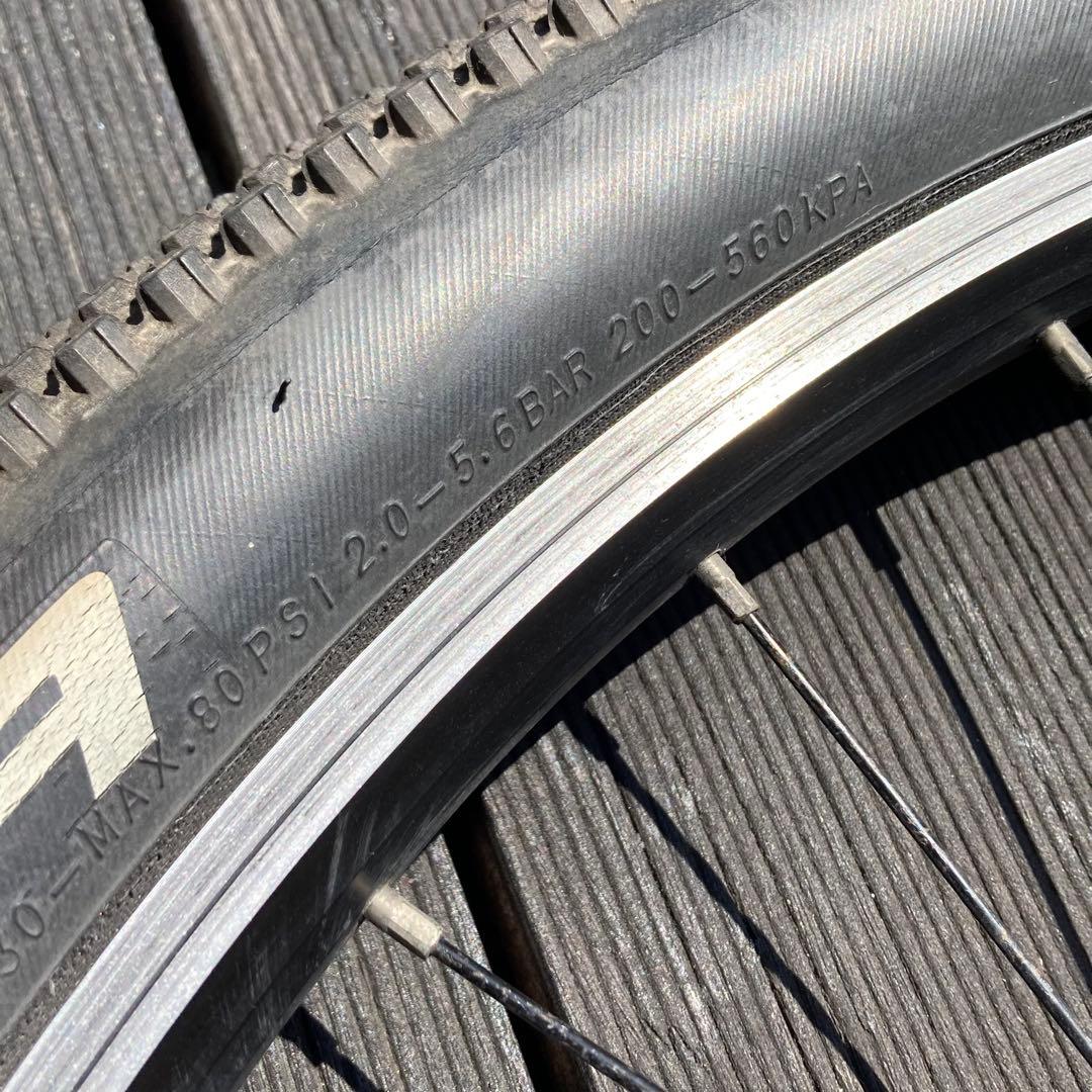 26インチMTB前後タイヤホイール（リア7速フリー、米式バルブアダプタ）セット