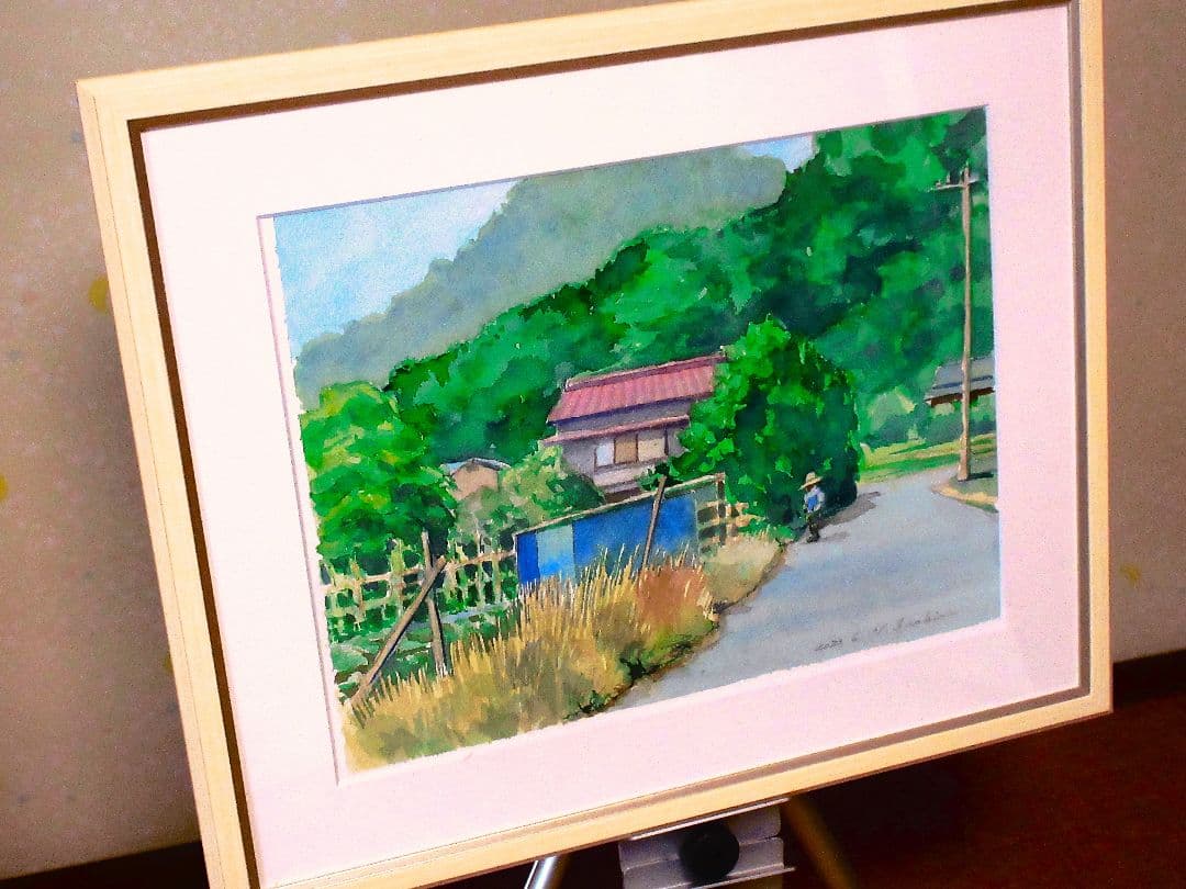 風景画 水彩画 2021年制作 F6サイズ 額装済み