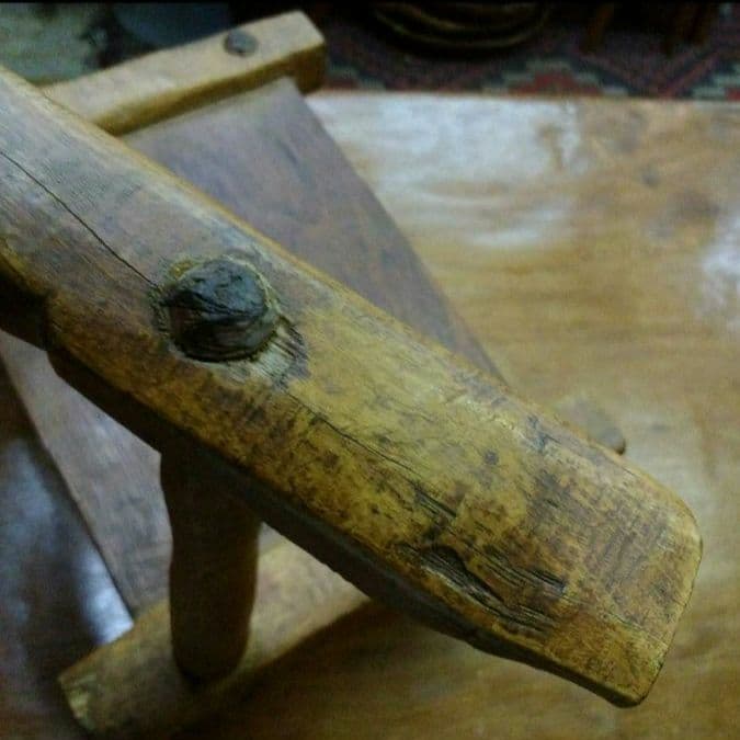 アフリカ　コートジボアール　バウレ族　アンティーク曲げ木椅子　インテリア　花台