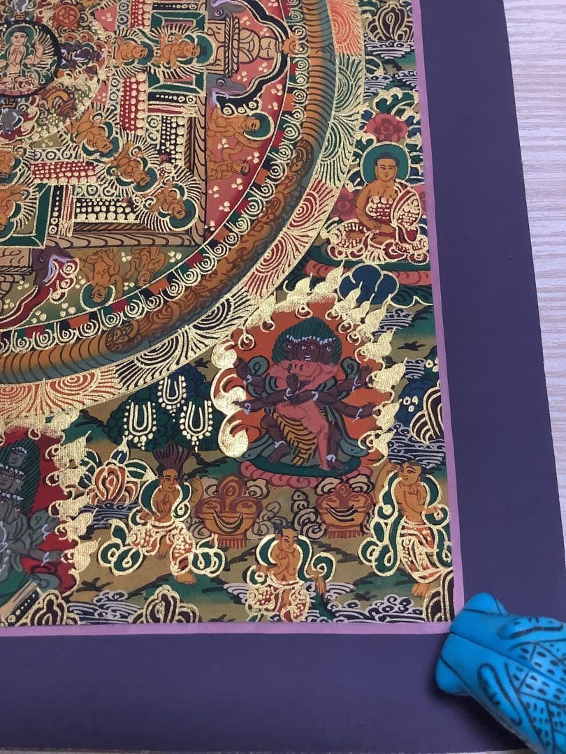 《 チベット密教　新品　1点物 》 手描き　曼荼羅　仏陀　釈迦　仏画　仏教　d6