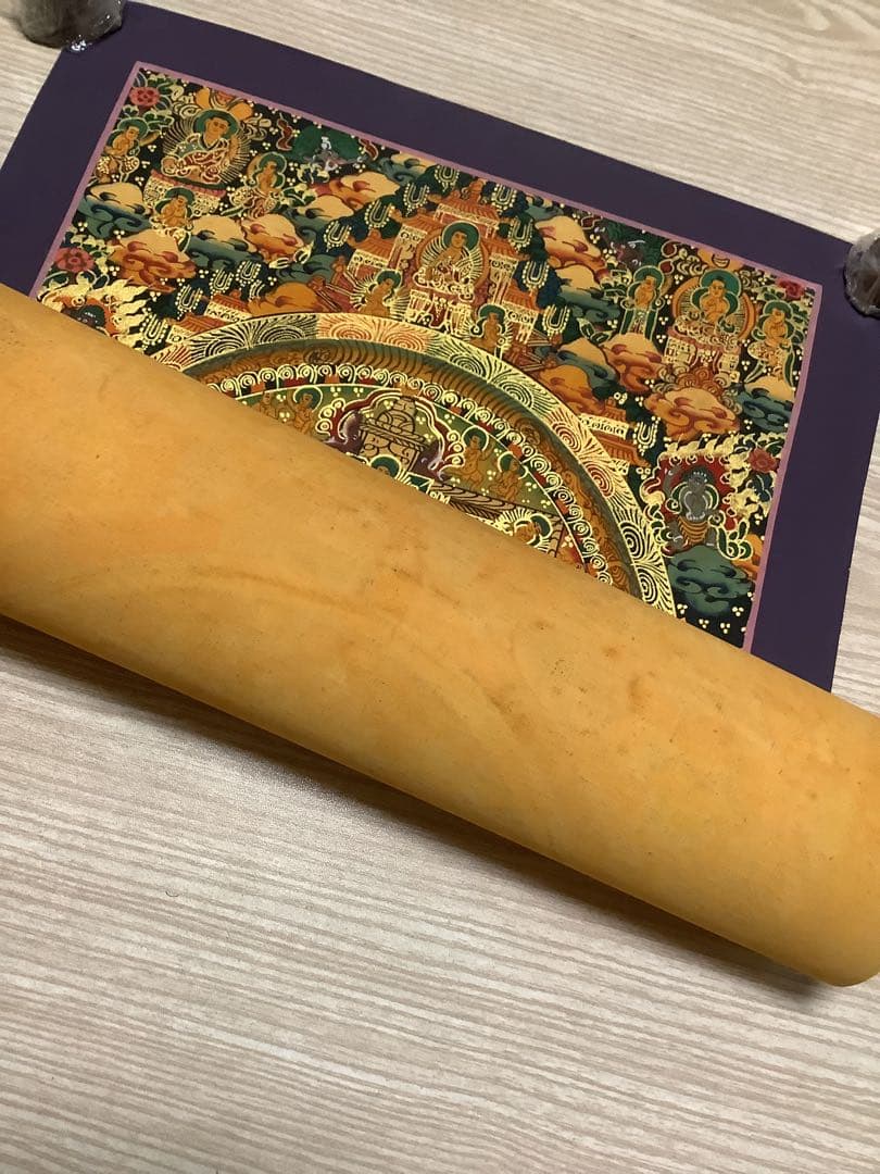 《 チベット密教　新品　1点物 》 手描き　曼荼羅　仏陀　釈迦　仏画　仏教　d6