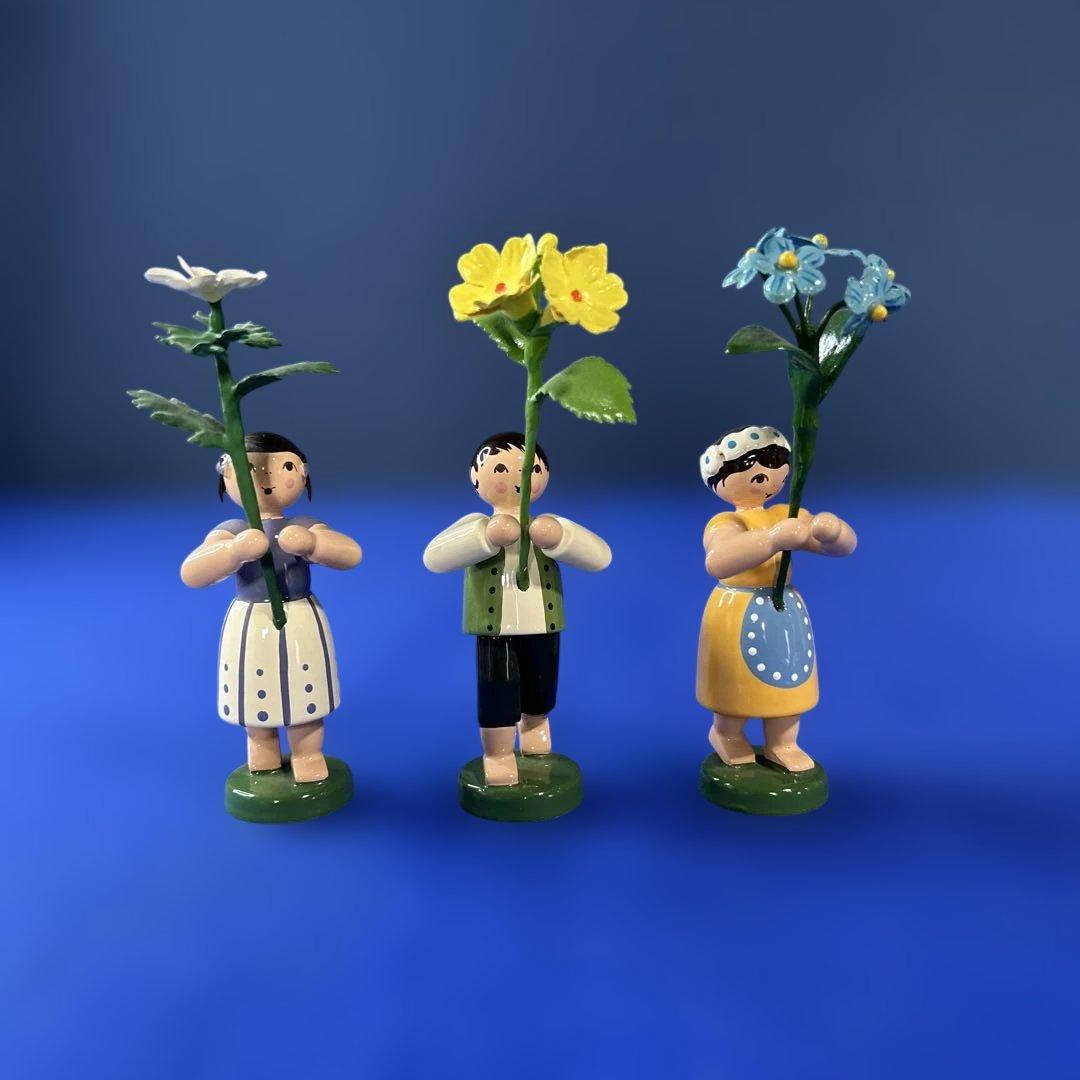 ザイフェン　ドイツ　ウルミック工房　木製人形 フラワーチルドレン
