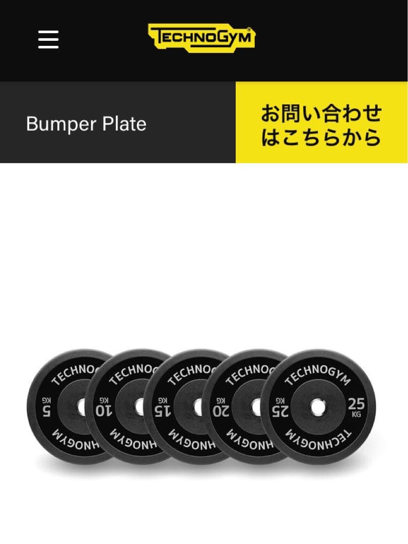 TECHNOGYMバンパープレート穴径／Φ28mm 計42.5kg