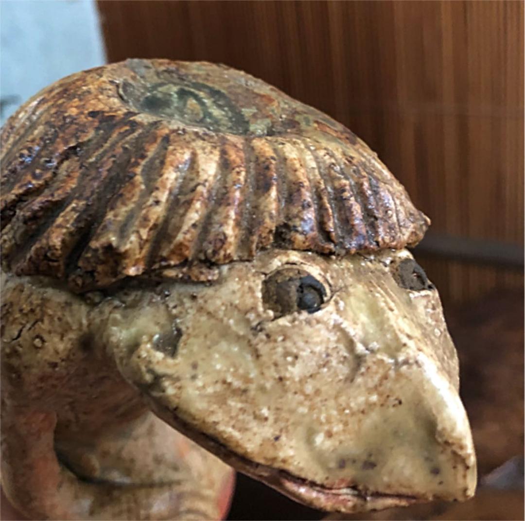 時代 河童 在銘 形象埴造 陶磁 彫刻 水神 仏像 略 箱付き