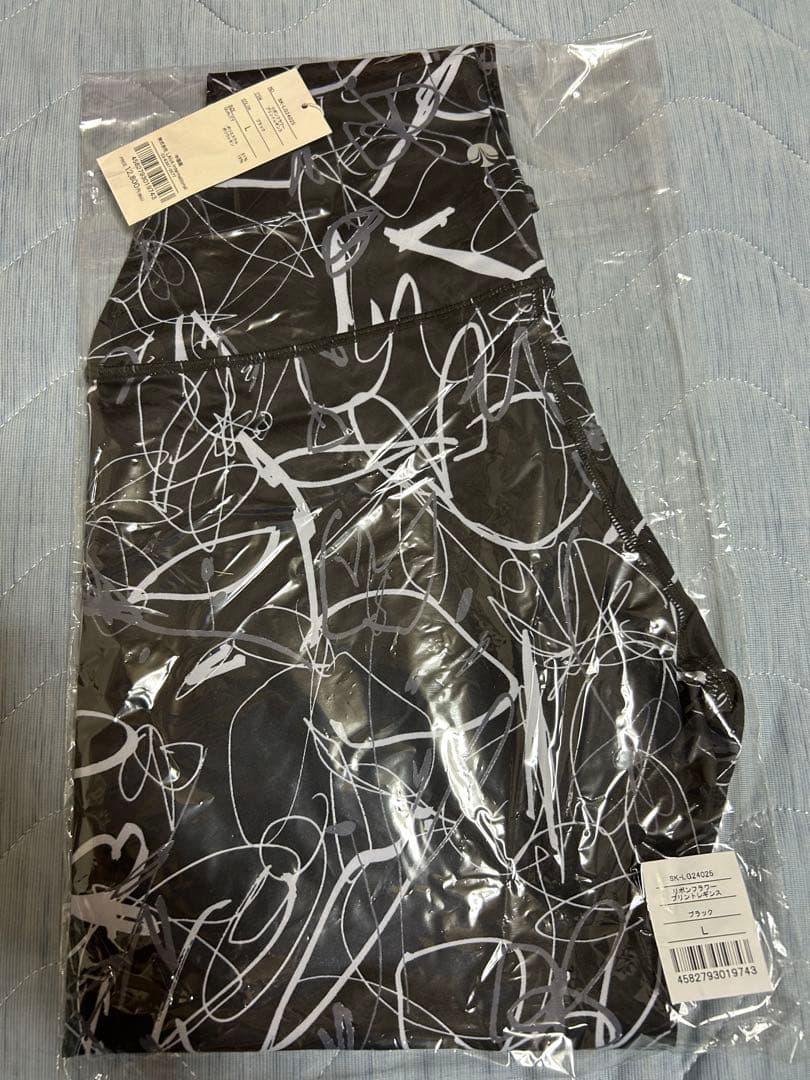 【SUKALA】リボンフラワープリントレギンス ブラック　Lサイズ