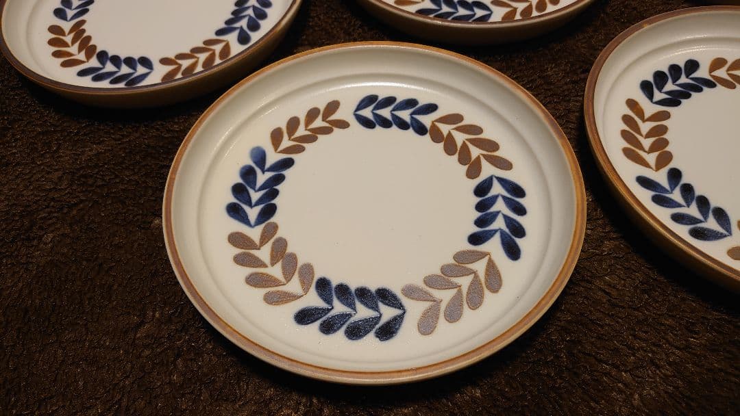 古伊万里　伊万里瀬戸焼　中皿　色絵　５客