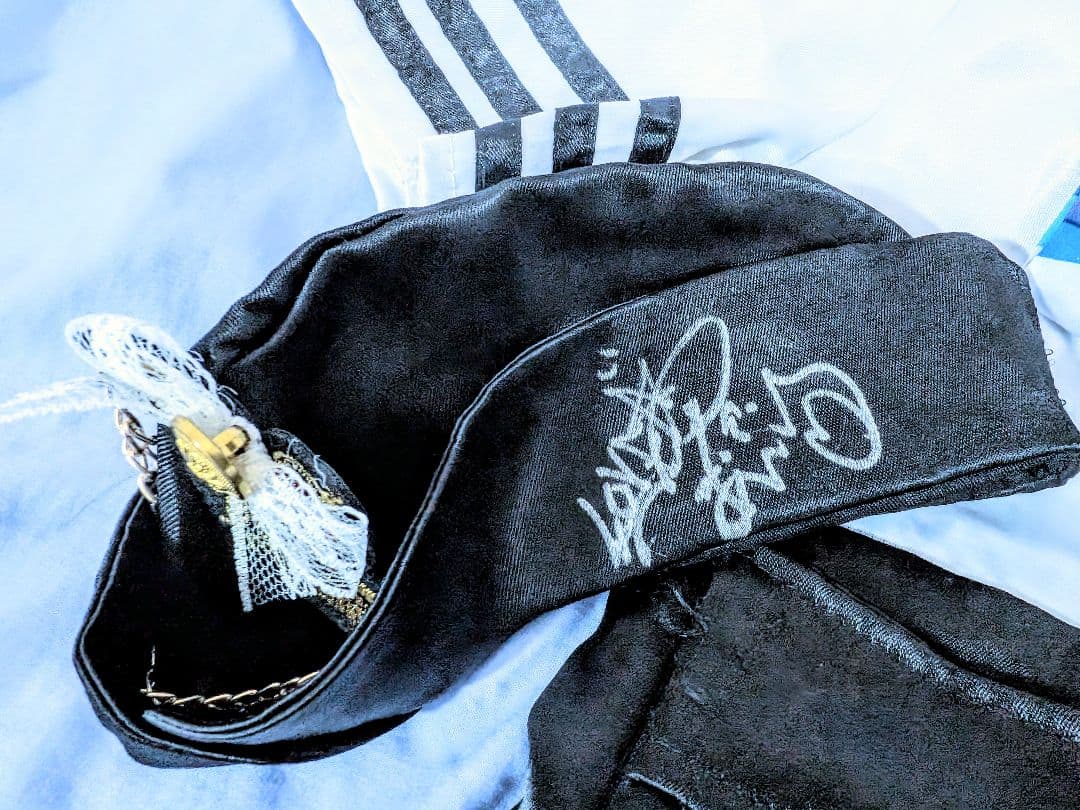 杉原杏璃 私物のコスプレCA衣裳+リボン+帽子＋チェキ２枚付き サイン入り超希少