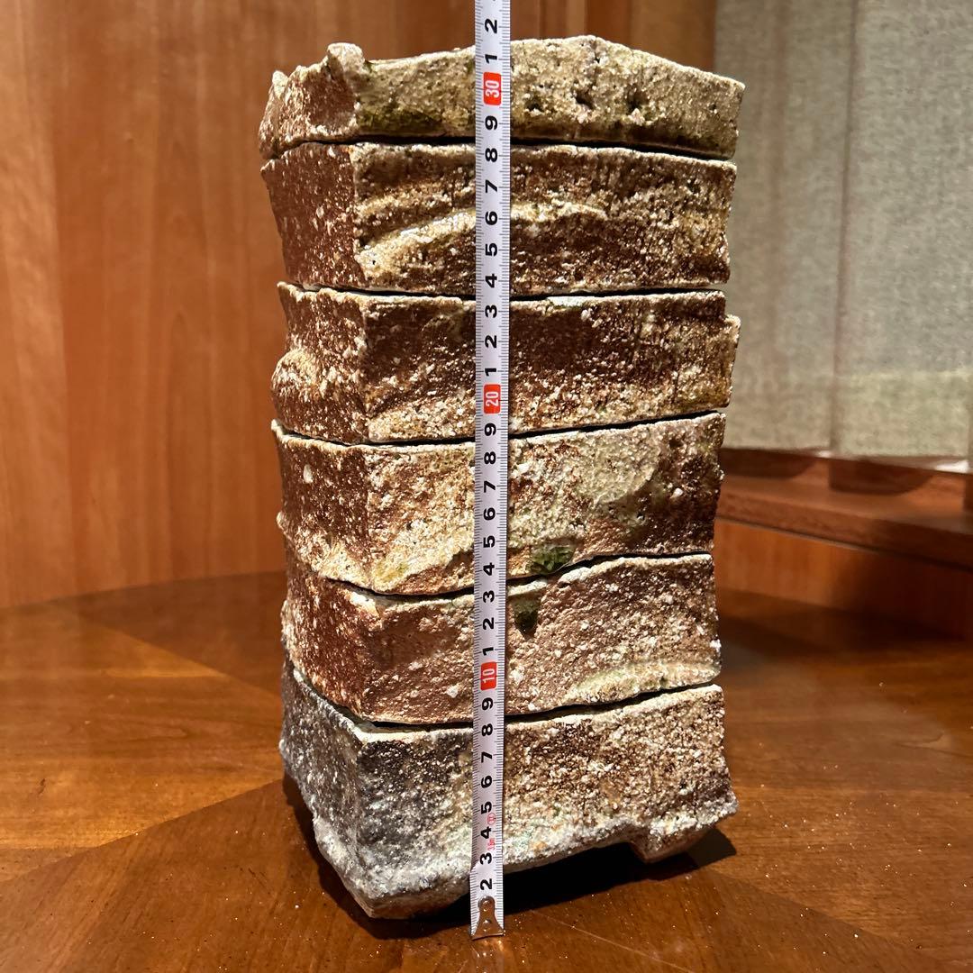 新品①◆作家　澤　克典作　信楽焼　五段重　一点物