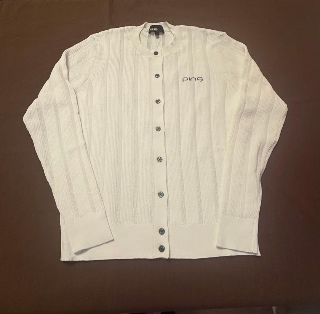 【新品】PING APPAREL 2025アンサンブルニットタグ付き白 サイズS