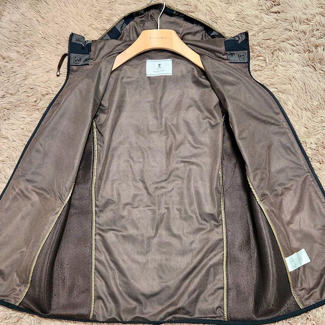 MARK&LONA マークアンドロナ ストレッチ ベスト 総柄 ドクロ ロゴ