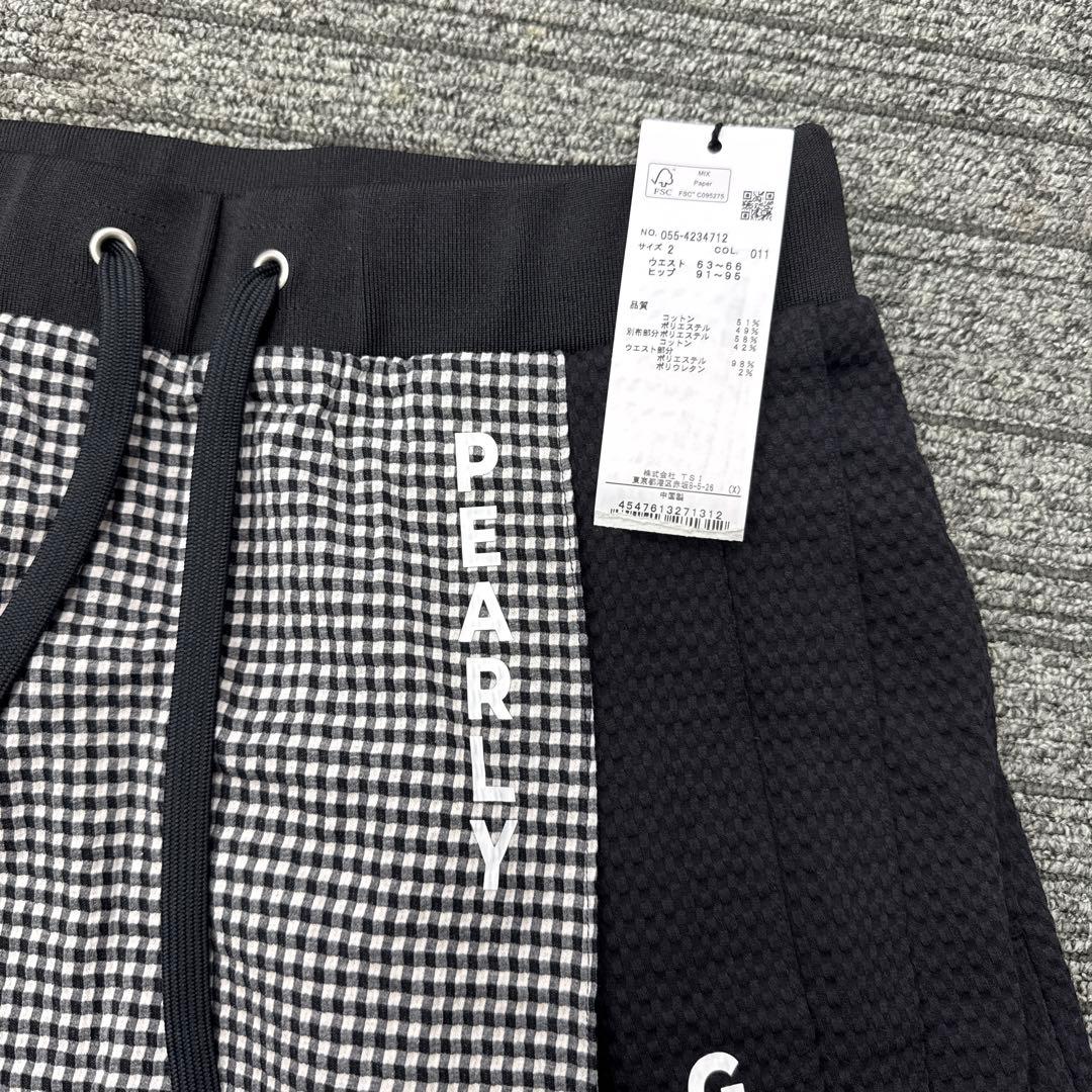パーリーゲイツ スカート　ギンガムチェック　黒
