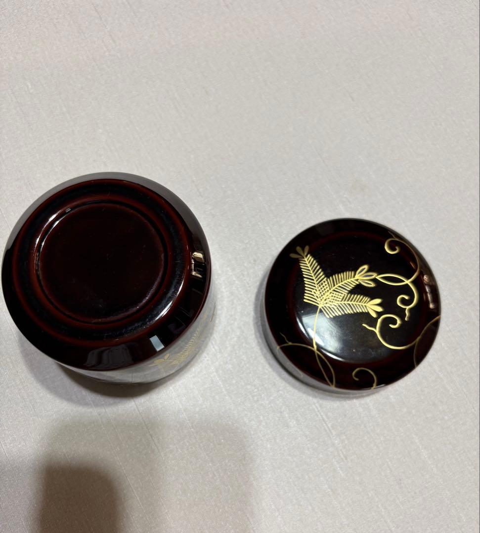 茶道具　棗　『長谷川祐斎』『松唐草蒔絵』『螺鈿』　茶入　共箱　茶道具