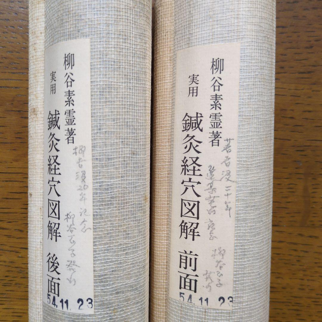 柳谷素霊　実用 鍼灸経穴図解 前後面 掛軸