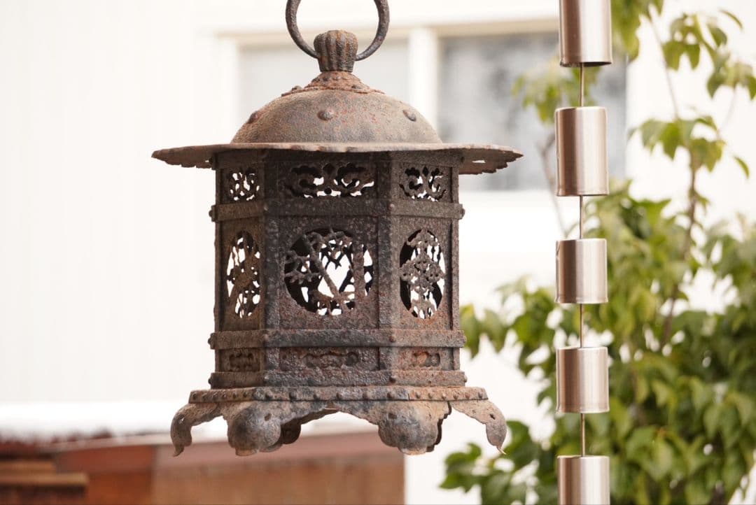 吊り灯籠　蝉つき　　アンティーク　雑貨　骨董　吊灯籠　灯り　照明　庭　インテリア