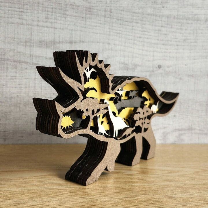 木製置物】トリケラトプス恐竜★ジュラシックパーク グッズ 置き物 雑貨 オブジェ