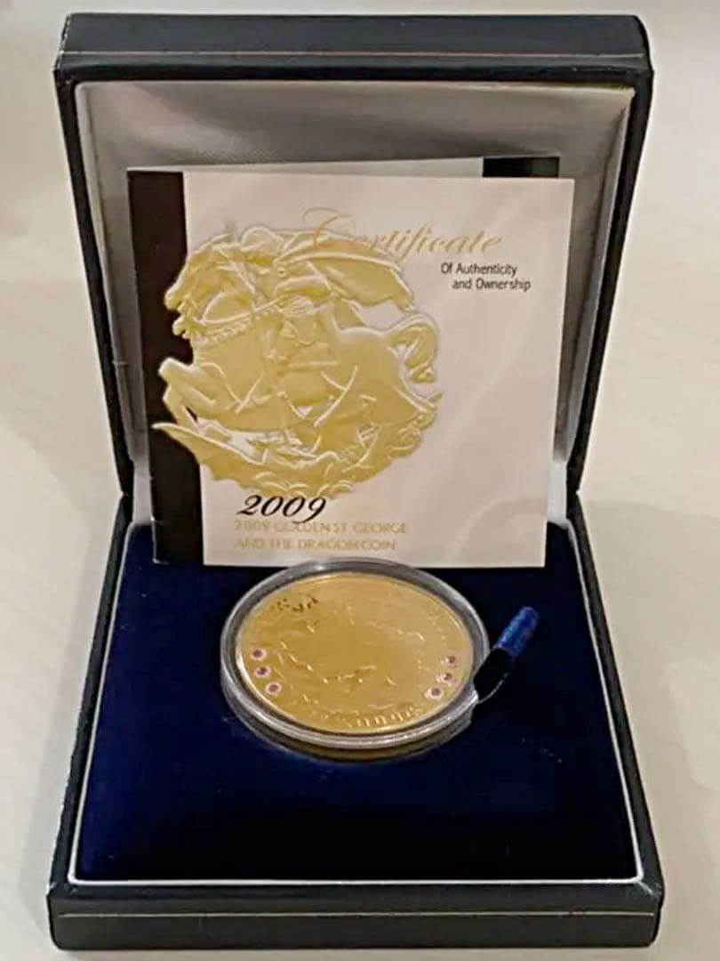 限定品！ 金コーティング銀貨 竜退治デザイン