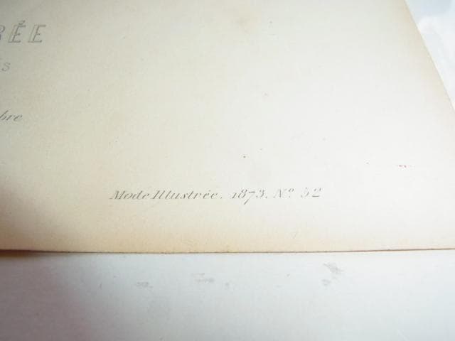 1873年銅版画◆フランス ファッション誌『ラ・モード・イリュストレ』No.52