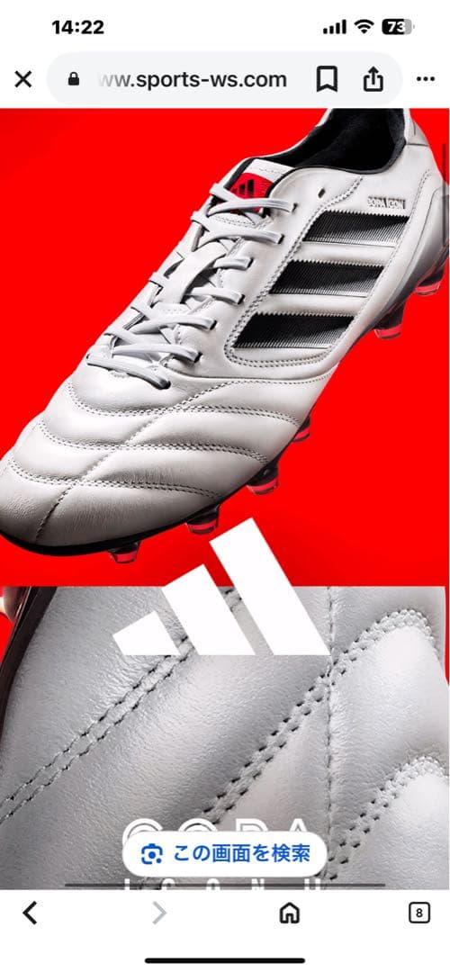 半額！adidas コパ アイコン 2 FG/AG(ホワイト×ブラック22.5