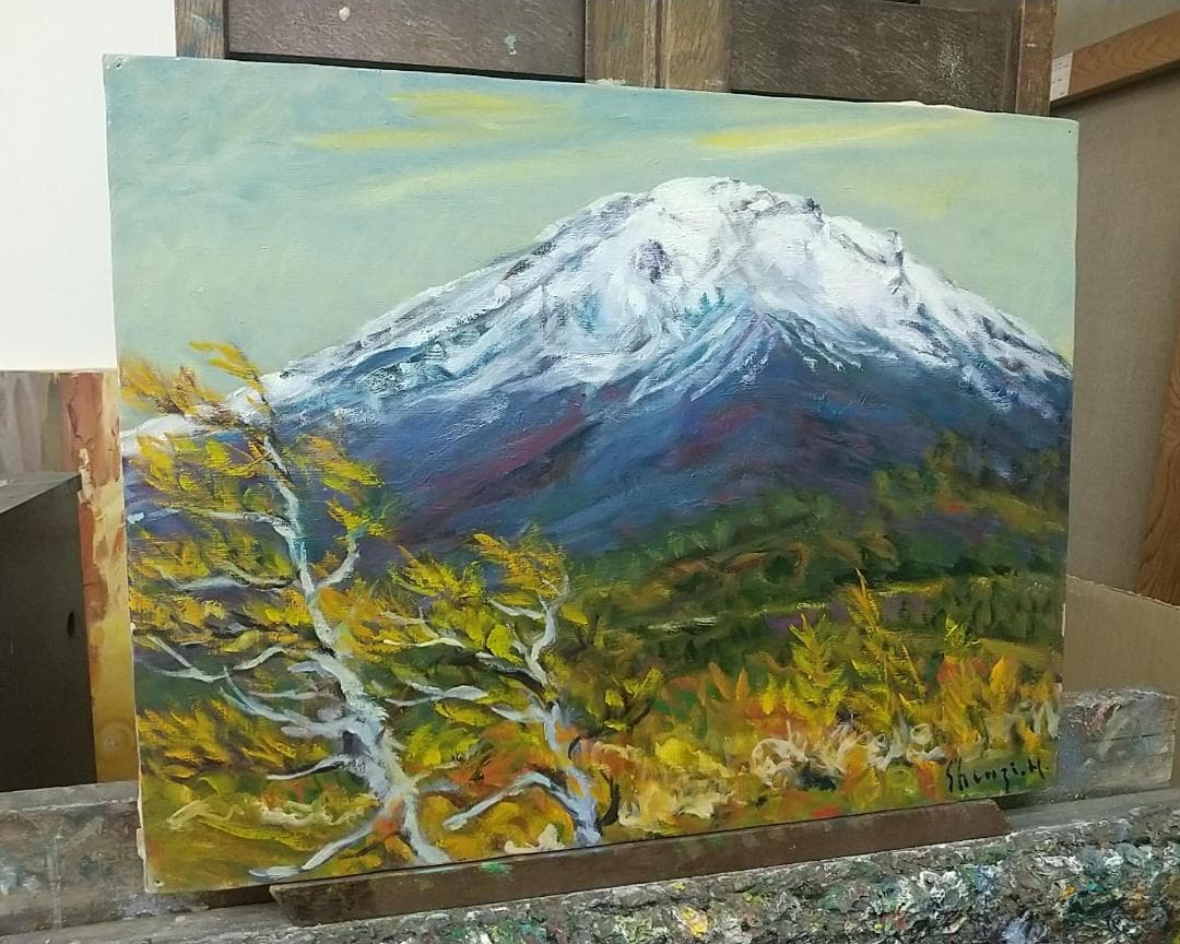 「富士山（奥庭）」2008 P10 油絵 絵画