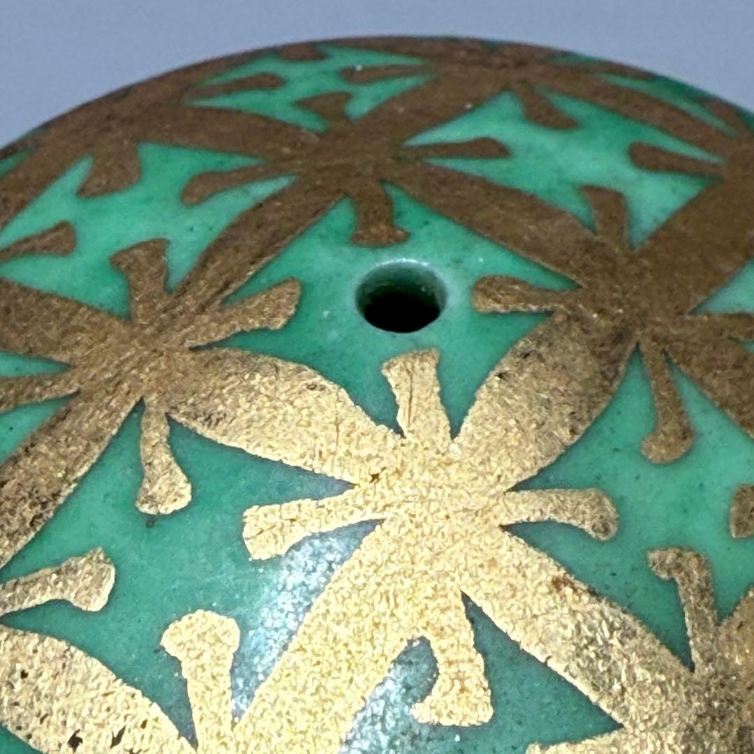 佐賀県重要無形文化財　小野珀子　自作　金蘭手水滴　共箱　栞　琥山窯　人気陶芸作家