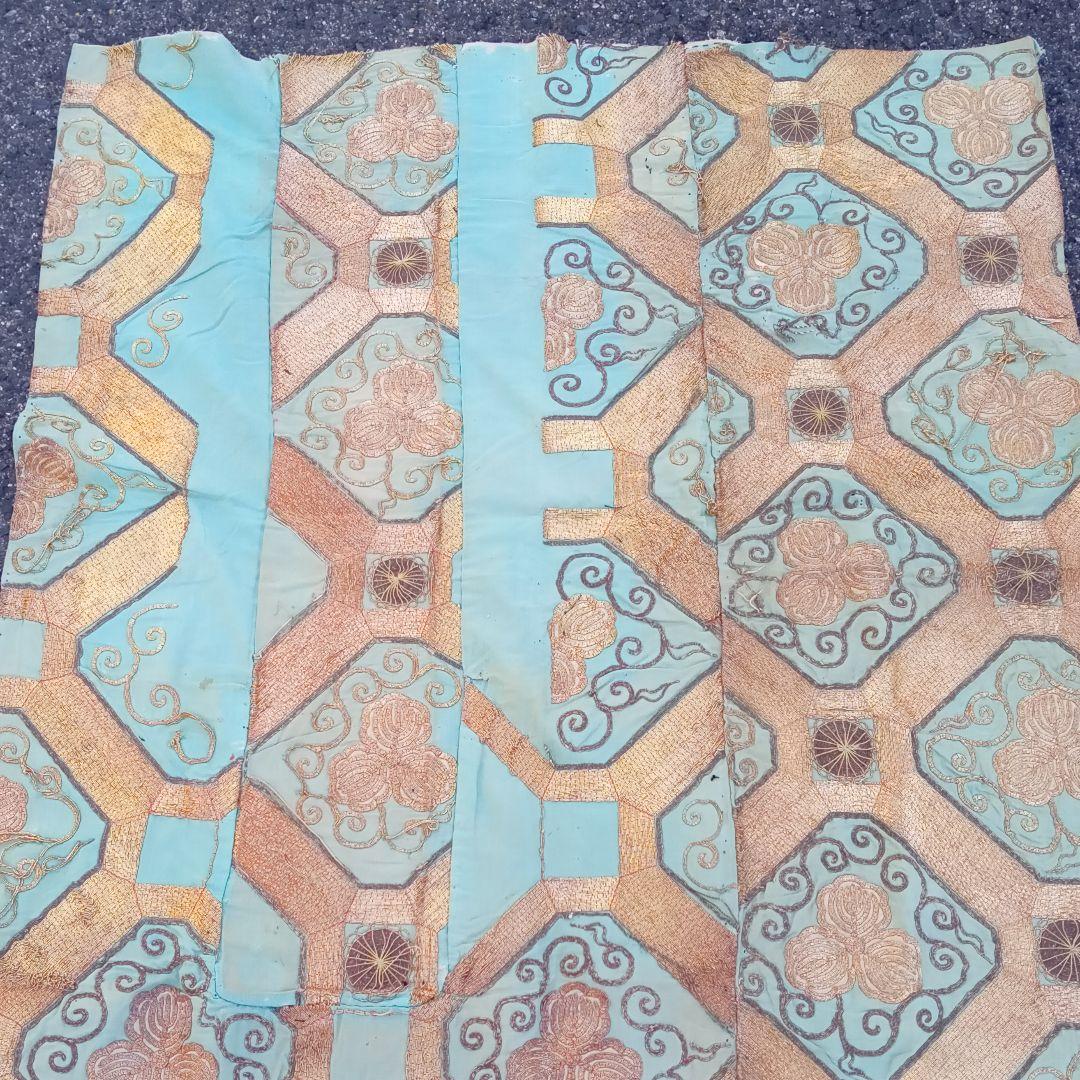 総金駒刺繍　打敷　内敷　総刺繍　仏教美術　地歌舞伎　歌舞伎　襤褸　骨董　古布