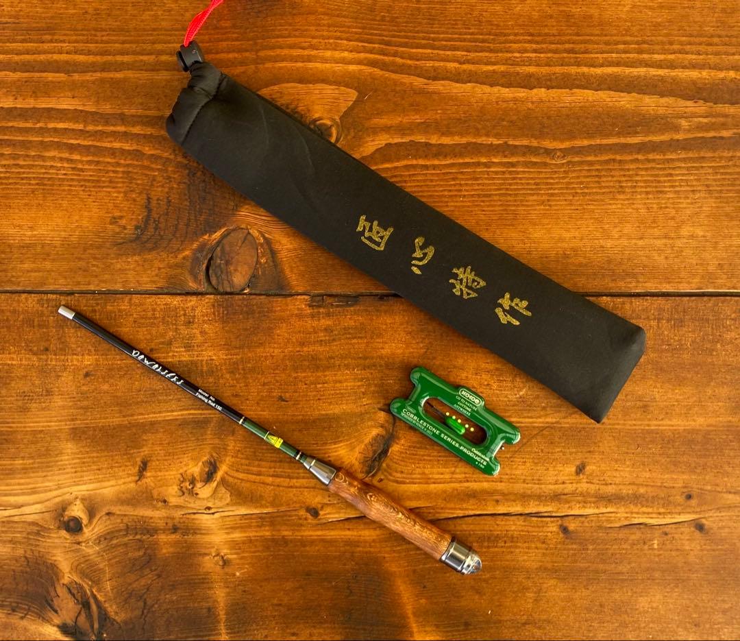 釣り竿セット　小物釣り竿　タナゴ竿　ブラック×グリーン　1.5M 仕掛け付き