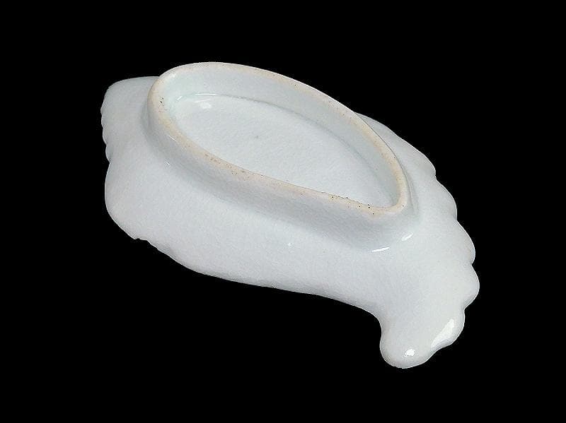 古伊万里　染付　草花紋の図　巻貝型変形皿　D852AS-fbpv