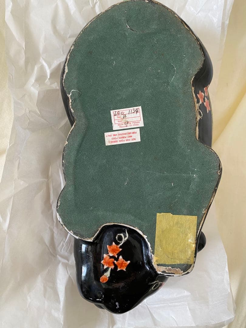 美術品 年代物　牡丹猫　置物