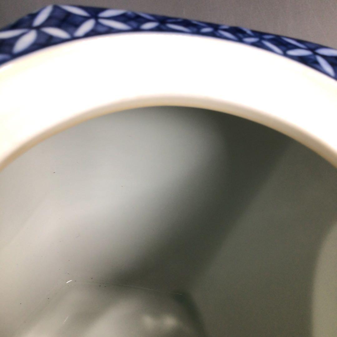 Ｐ３２４　水指　『平安　手塚玉堂造』『染付赤絵』『六角水指』　共箱　茶道具