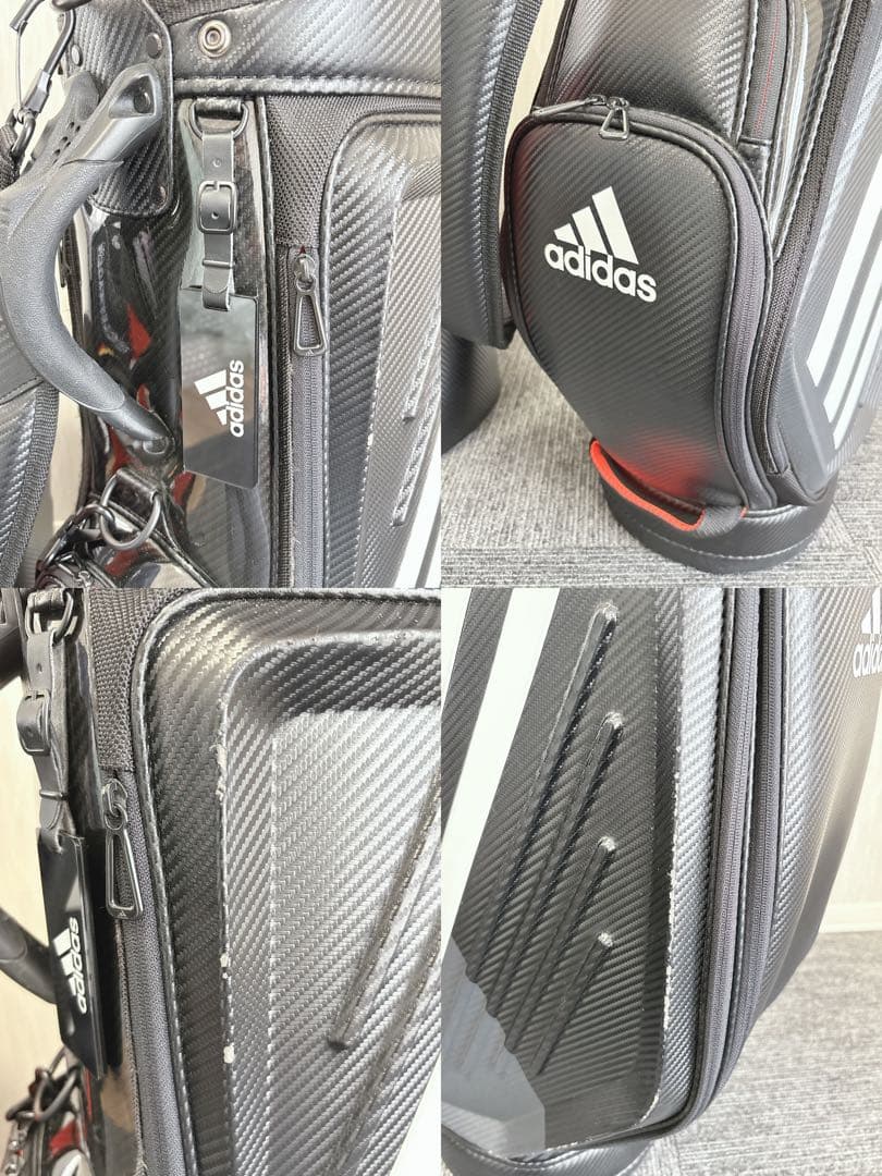 アディダス 迫力の9.5型 合成革製キャディバッグ