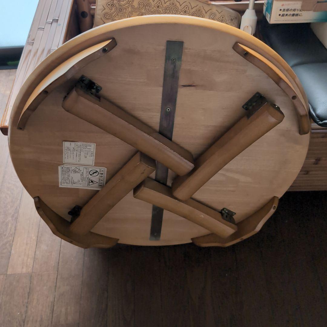 レトロ木製丸テーブル ちゃぶ台 古家具 古民家 古道具 折りたたみ