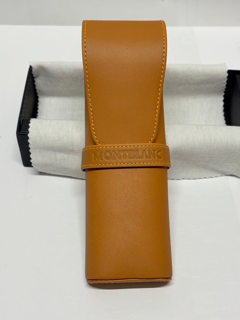 【新品未使用】プレゼントに！元箱付きMONTBLANC ブラウンレザーペンケース