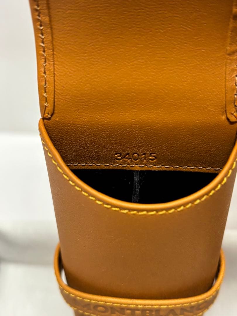 【新品未使用】プレゼントに！元箱付きMONTBLANC ブラウンレザーペンケース