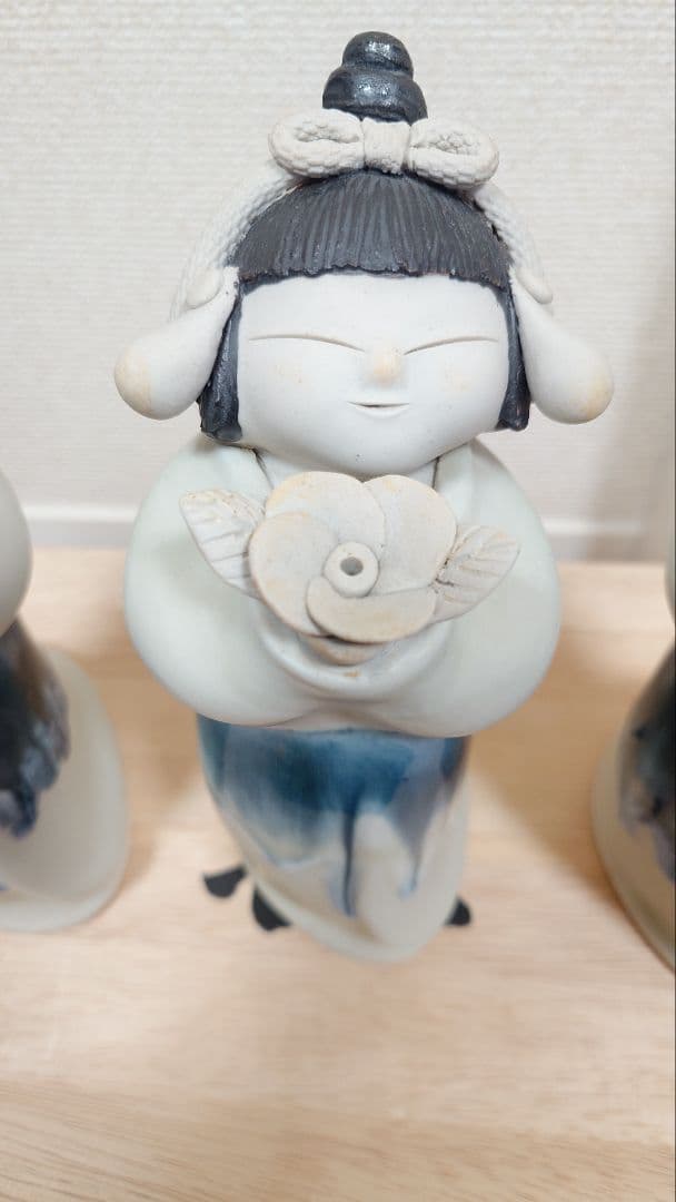 【美品・希少】青芳人形 砥部焼 念ずれば花ひらく 初代青芳