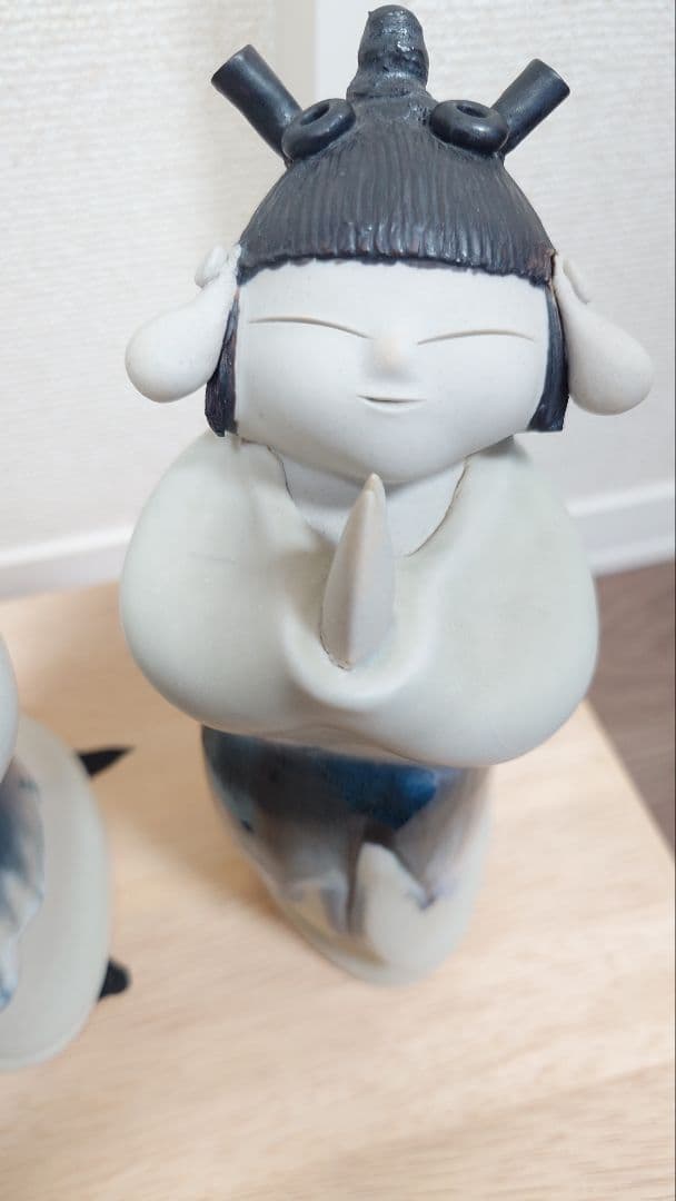 【美品・希少】青芳人形 砥部焼 念ずれば花ひらく 初代青芳