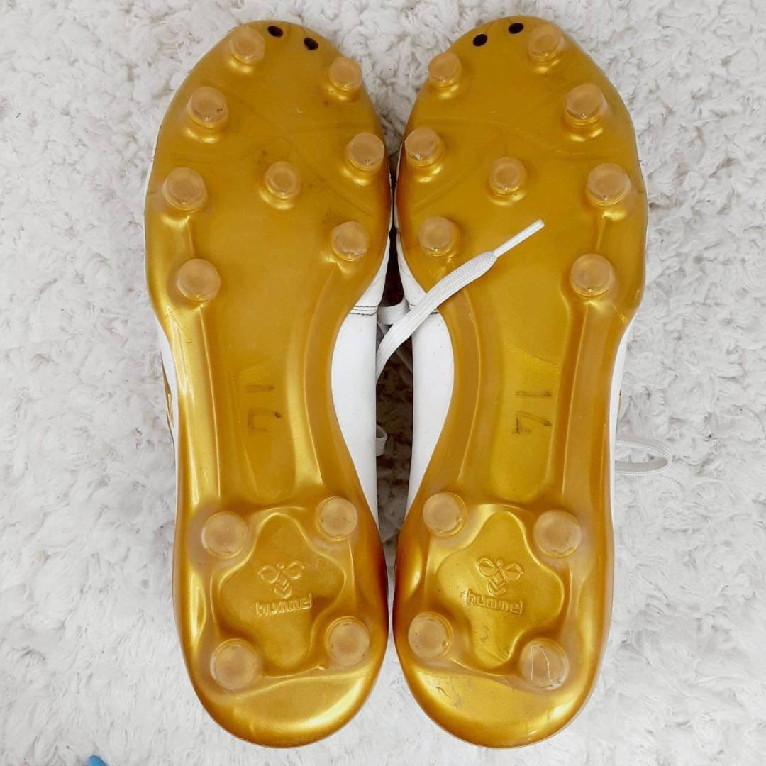 美品26㎝◎HUMMEL VORART 3 スパイクシューズ ホワイト ゴールド