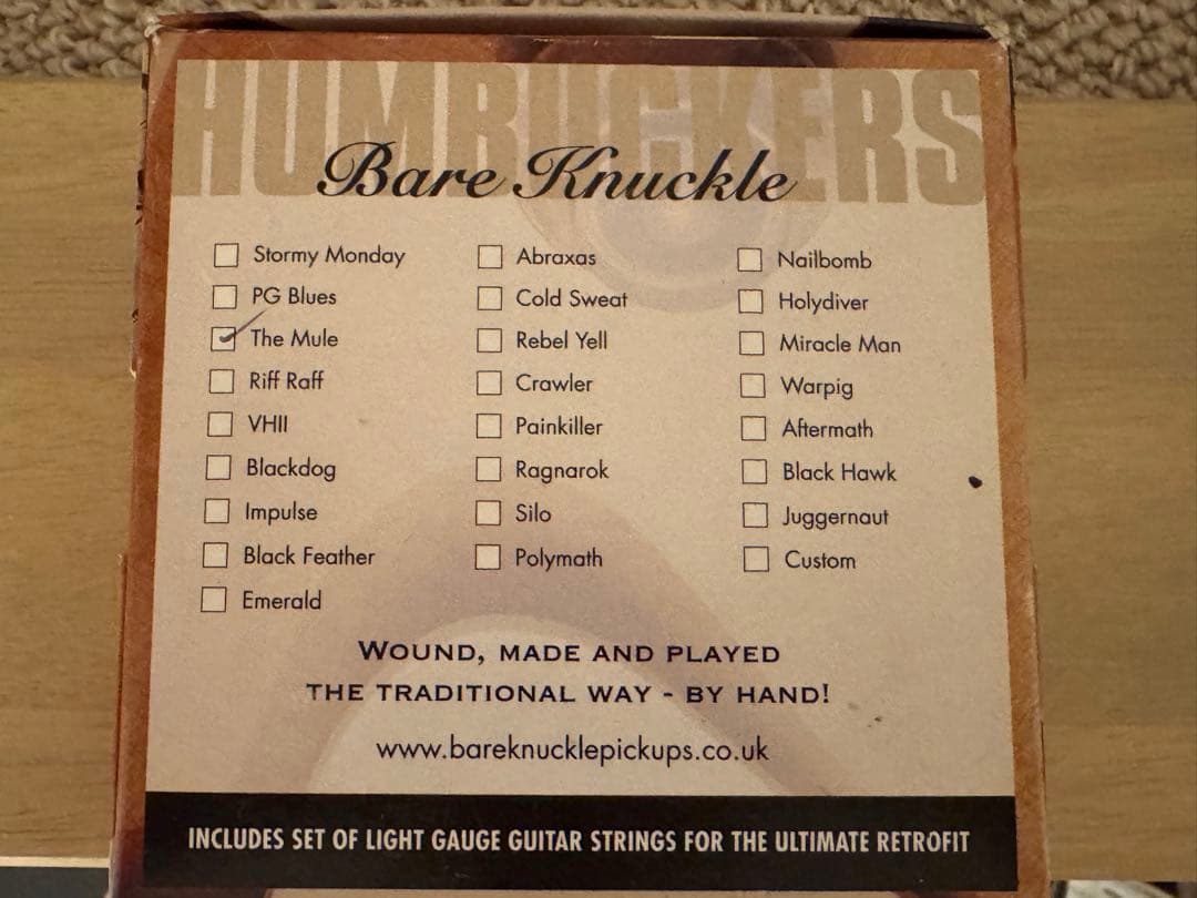 【美品】Bare Knuckle THE MULE ベアナックル